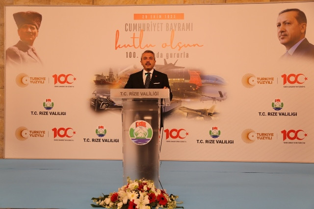 RİZE'DE 100. YIL CUMHURİYET RESEPSİYONU