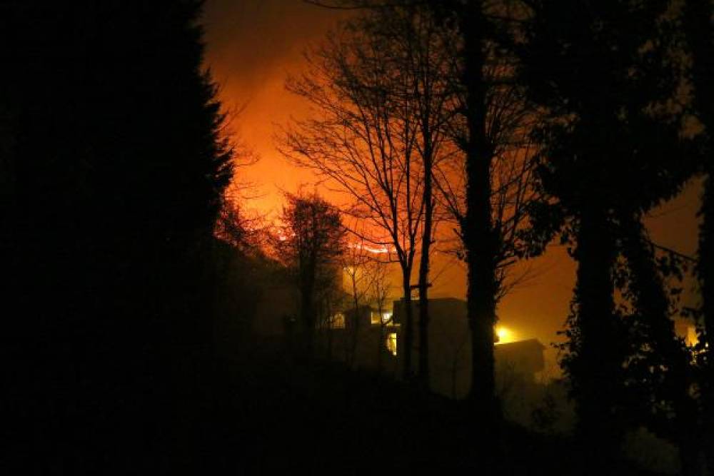 Trabzon'da geniş alana yayılan örtü yangını söndürüldü