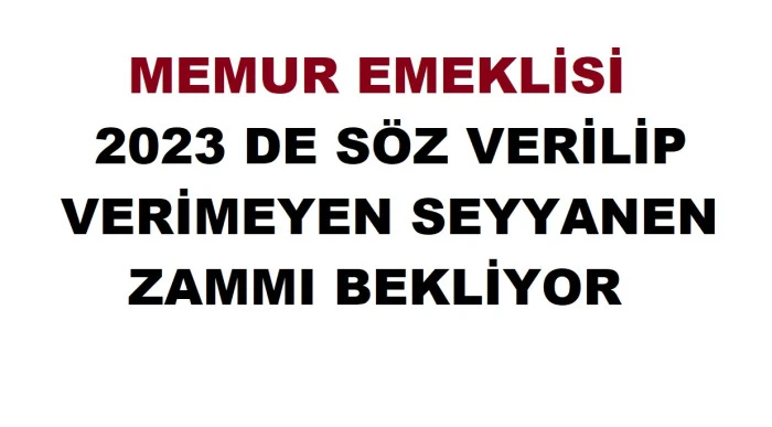 MEMUR EMEKLİSİNİN OYU SEYYANEN ZAMMA BAĞLI