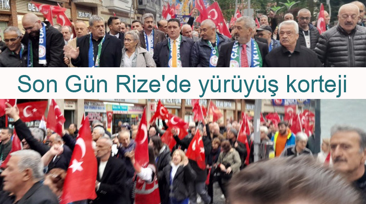 Millet ittifak partiler seçimin son gününde Rize'de yürüyüş korteji düzenledi.