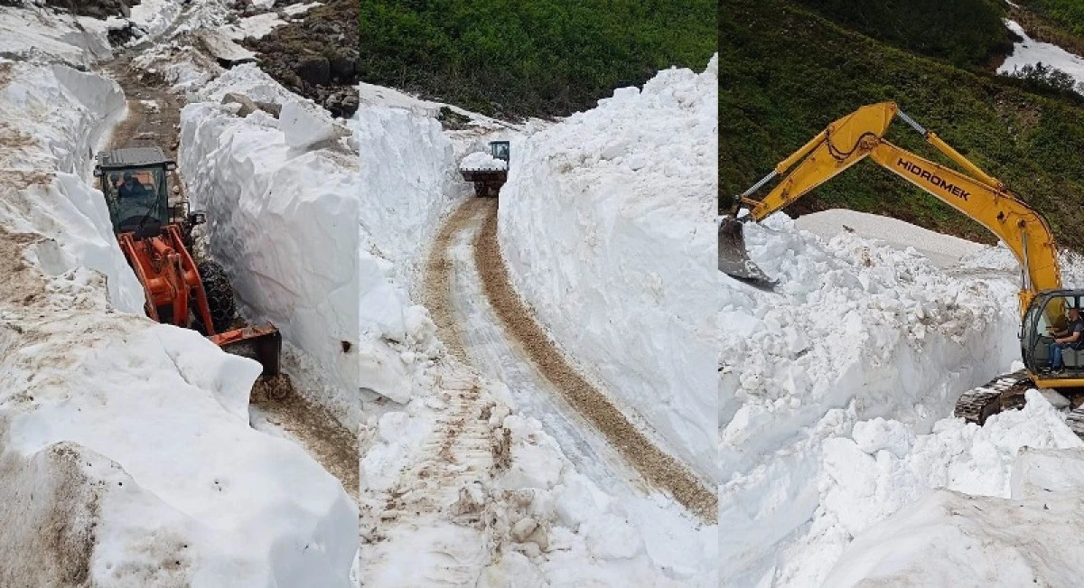 RİZE'DE HAZİRAN AYINDA KARLA MÜCADELE