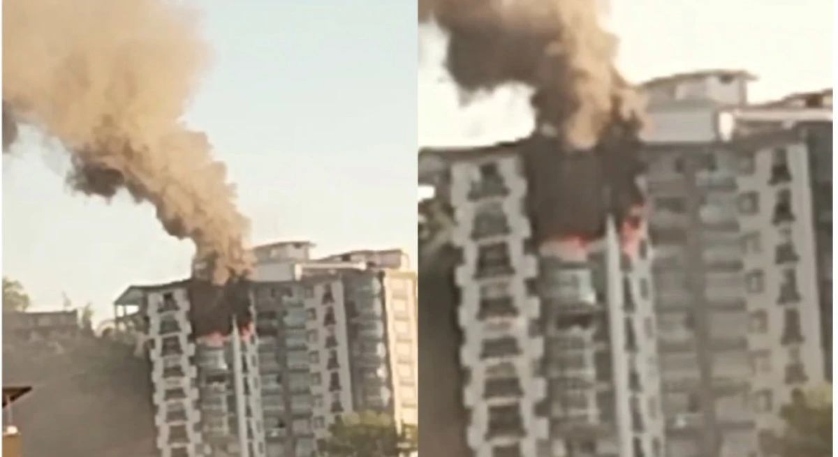 RİZE'DE KORKUTAN YANGIN VİDEO