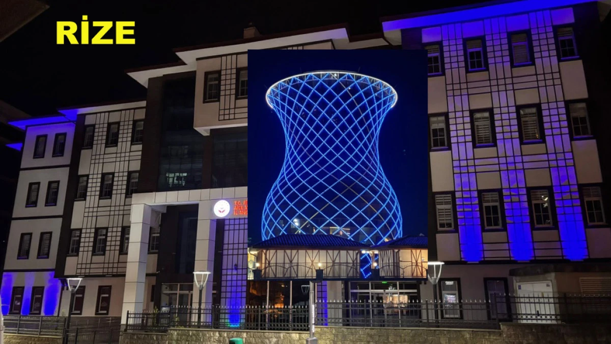 RİZE'DE OTİZM'E MAVI IŞIK